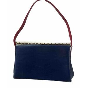 Vintage Mid Century Bags By Nicholas Reich  Handbag Coin Purse Blue Red